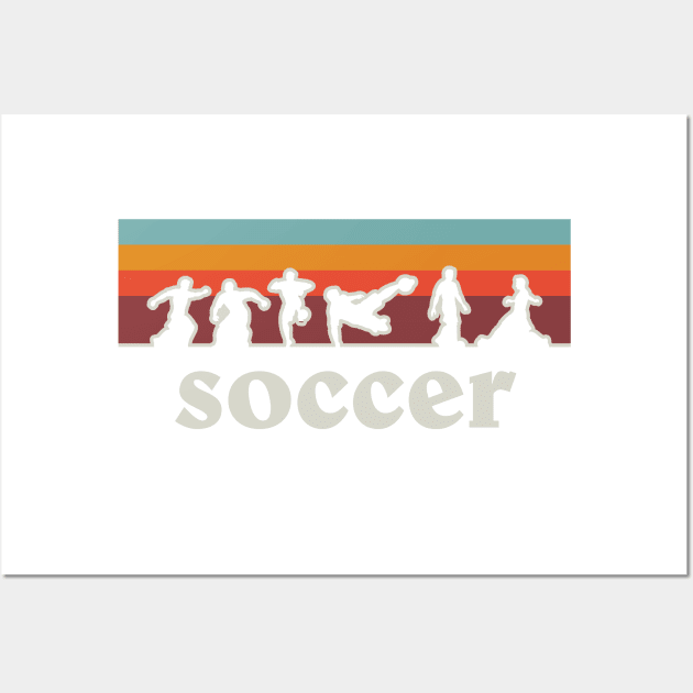 Retro Soccer Player Silhouette Wall Art by koohstudio